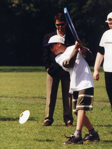 Hitting the ball off a tee