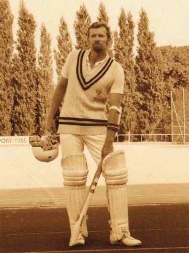 Wolfgang Tesar waiting to bat
