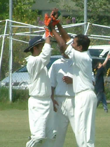 Celebrations! Another PFCC wicket falls